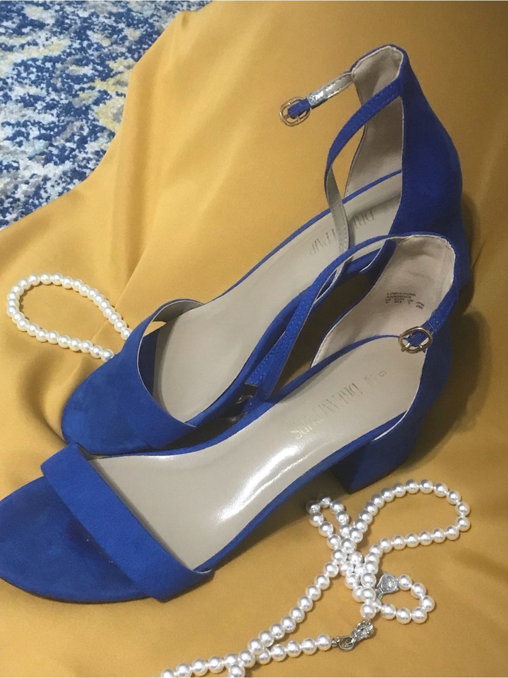 Dream Pairs Royal Blue Ankle-Strap Block Heel Sandals